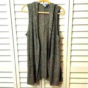 Indigo Rose Hooded Sleeveless Duster Size Medium